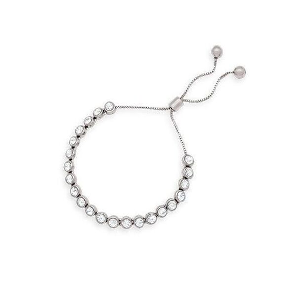 Premier‎ Designs studded statement crystal bracelet adjustable silvertone silver - Picture 1 of 10